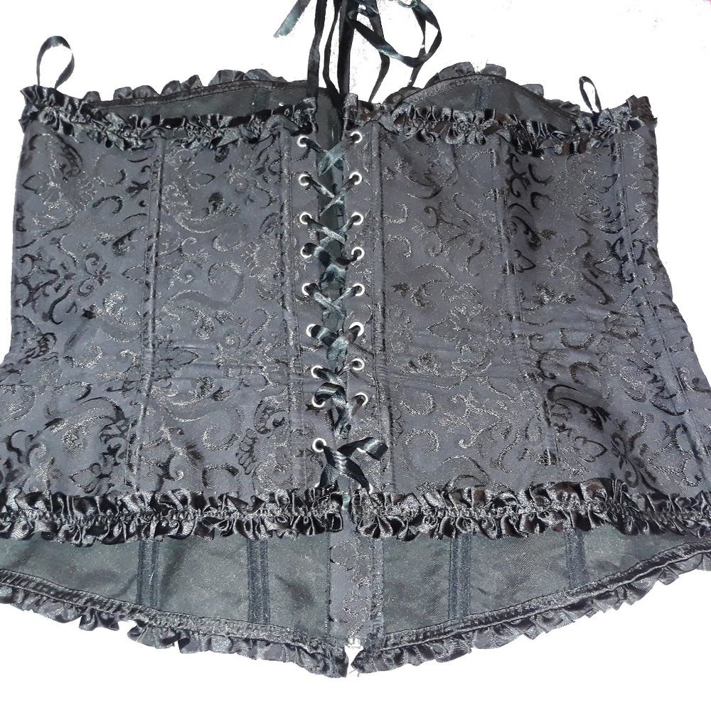 Womens black laced corset